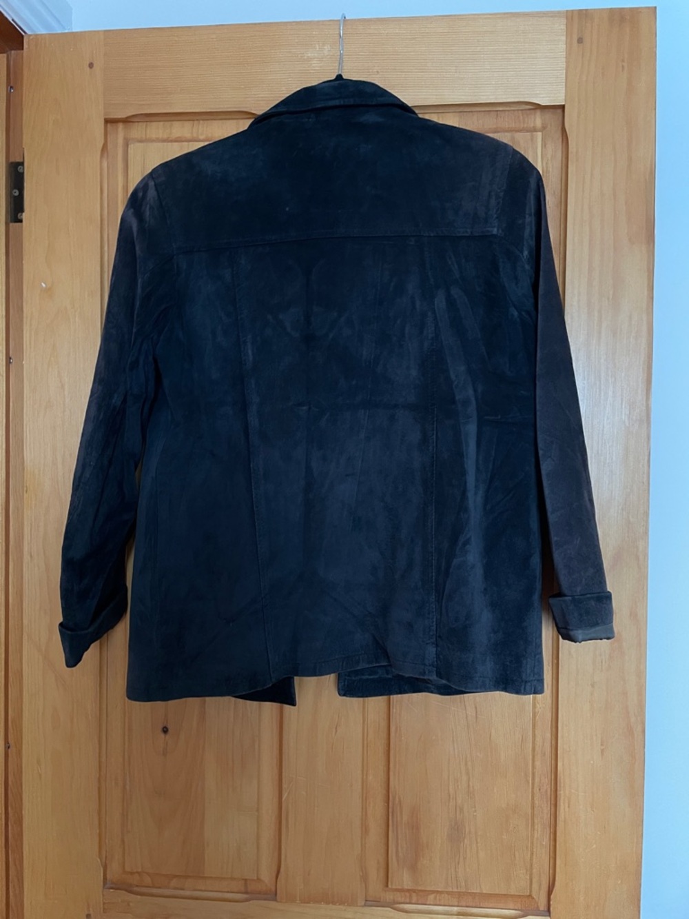 M Timeless 100% Suede Button-Up Jacket - Navy Blue - Picture 2 of 10